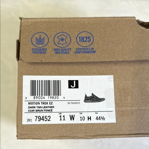 Clarks Collection Men's Motion Trek EZ Dark Tan Leather Shoes- 11W - Picture 2 of 7